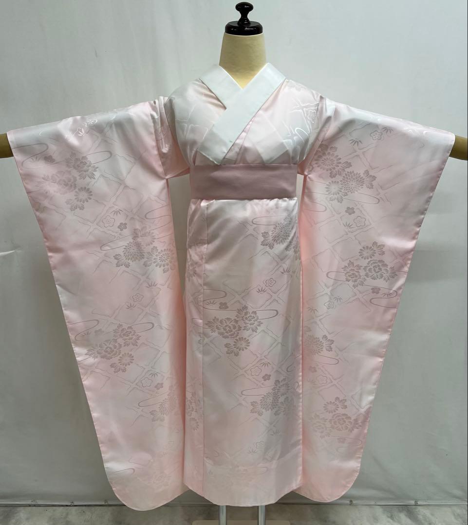 振り袖　フルセット　成人式　長襦袢付　金彩　刺繍　銀通し　ゆったりサイズ　652