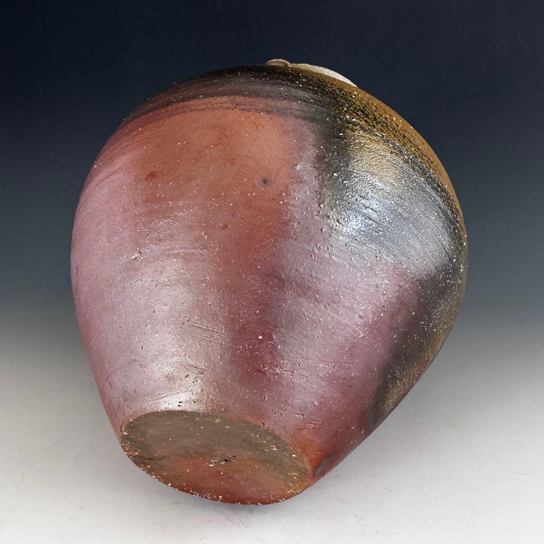 陶芸　備前焼　四耳壷　茶壷　伊勢崎卓　共箱　茶道具　現代陶芸　インテリア　鑑賞