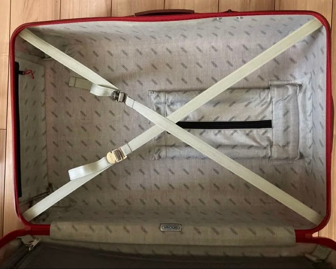 検討RIMOWA レッド ストライプ キャリーケース2輪約70L廃盤軽い男女兼用