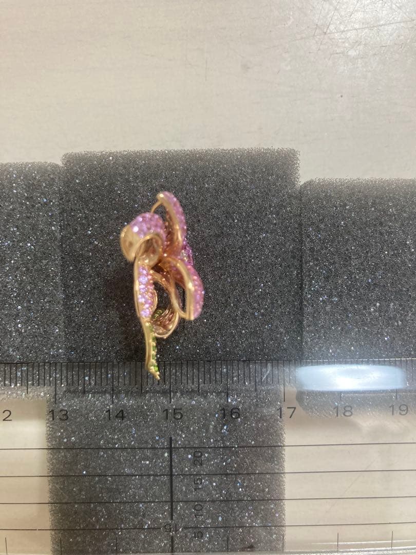 GSTV K18 ピンクサファイア　ミステリーセッティング　ペンダントトップ