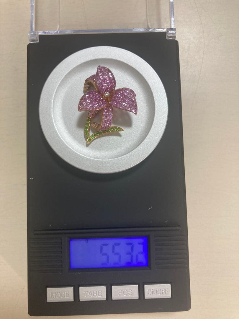 GSTV K18 ピンクサファイア　ミステリーセッティング　ペンダントトップ