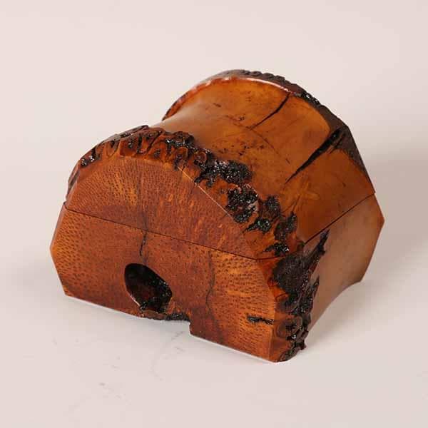 根竹香合　花押し　大徳寺芳春院三重野荊山　【茶道具