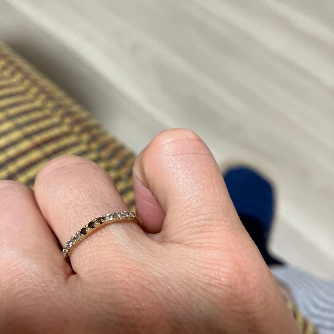 【agete】K10 ダイヤハーフエタニティリング※価格約49500円※11号