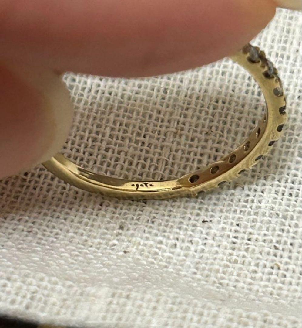 【agete】K10 ダイヤハーフエタニティリング※価格約49500円※11号