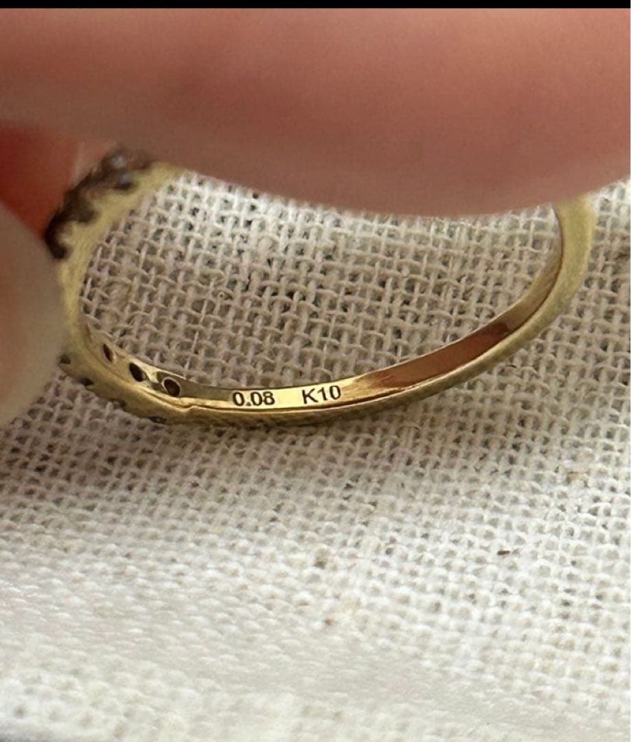 【agete】K10 ダイヤハーフエタニティリング※価格約49500円※11号