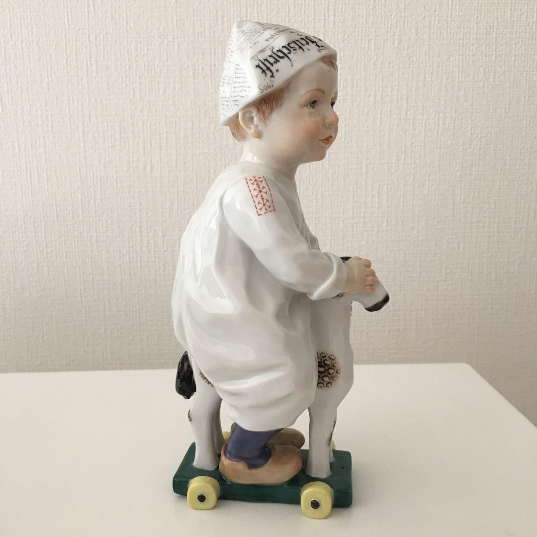 マイセン 陶器 人形 ヘンチェルシリーズ　木馬に乗る子供