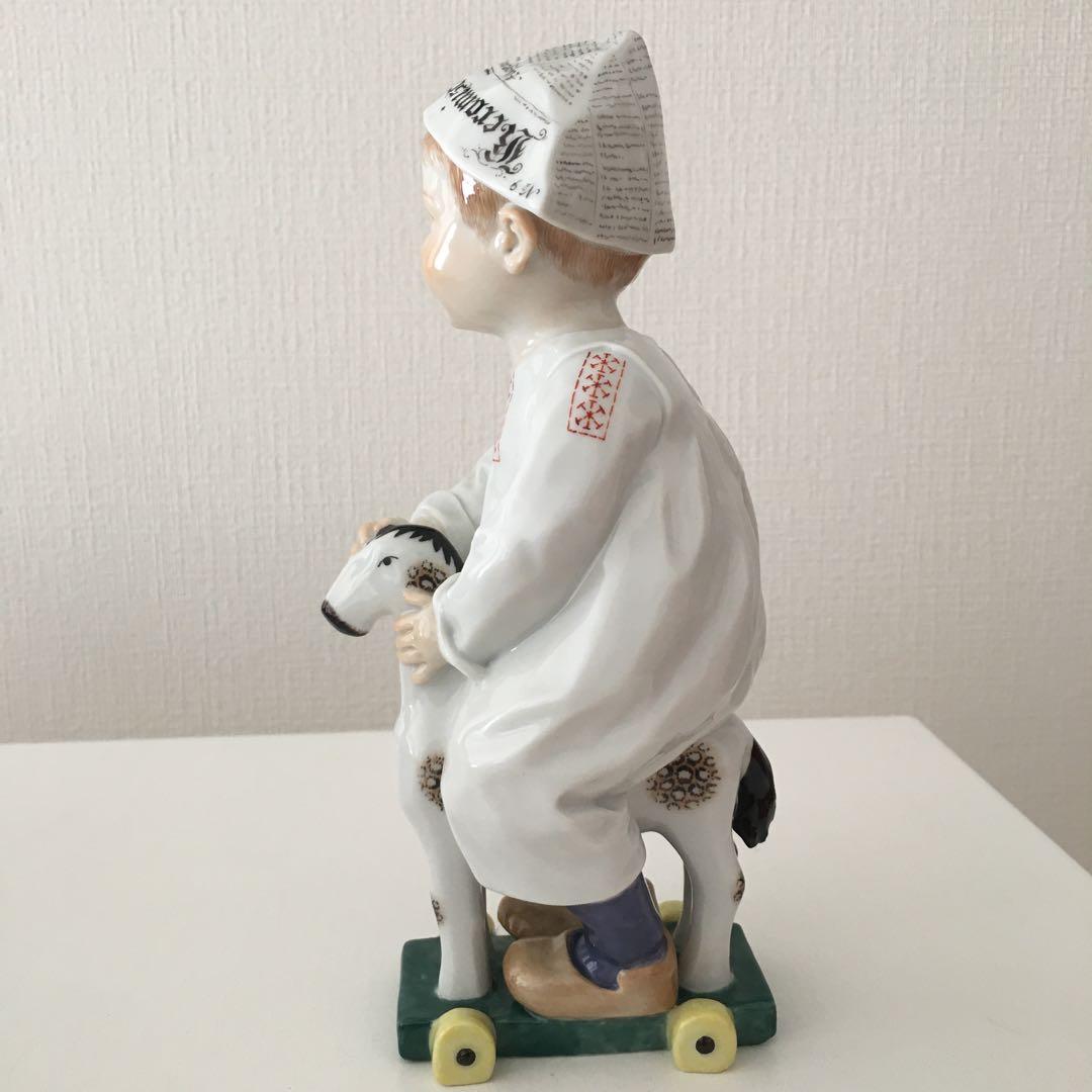 マイセン 陶器 人形 ヘンチェルシリーズ　木馬に乗る子供