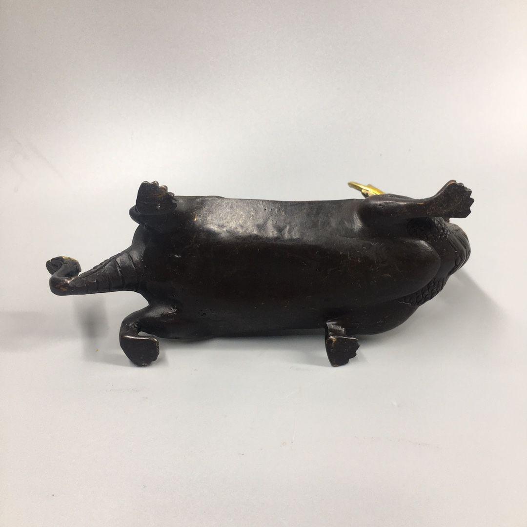 銅製 神獣竜亀 鎮宅 辟邪 開運 風水 招財 置物 工芸品