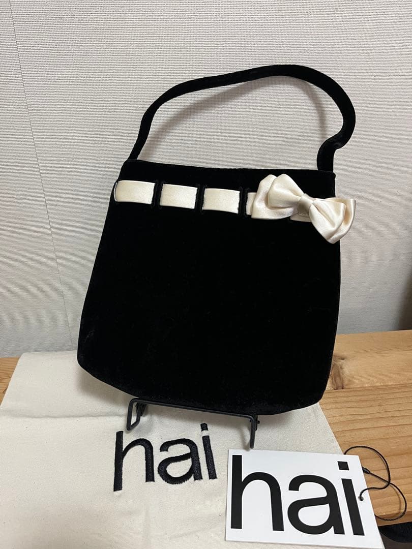 【hai】 ベロアリボンバック　　シーズン限定品