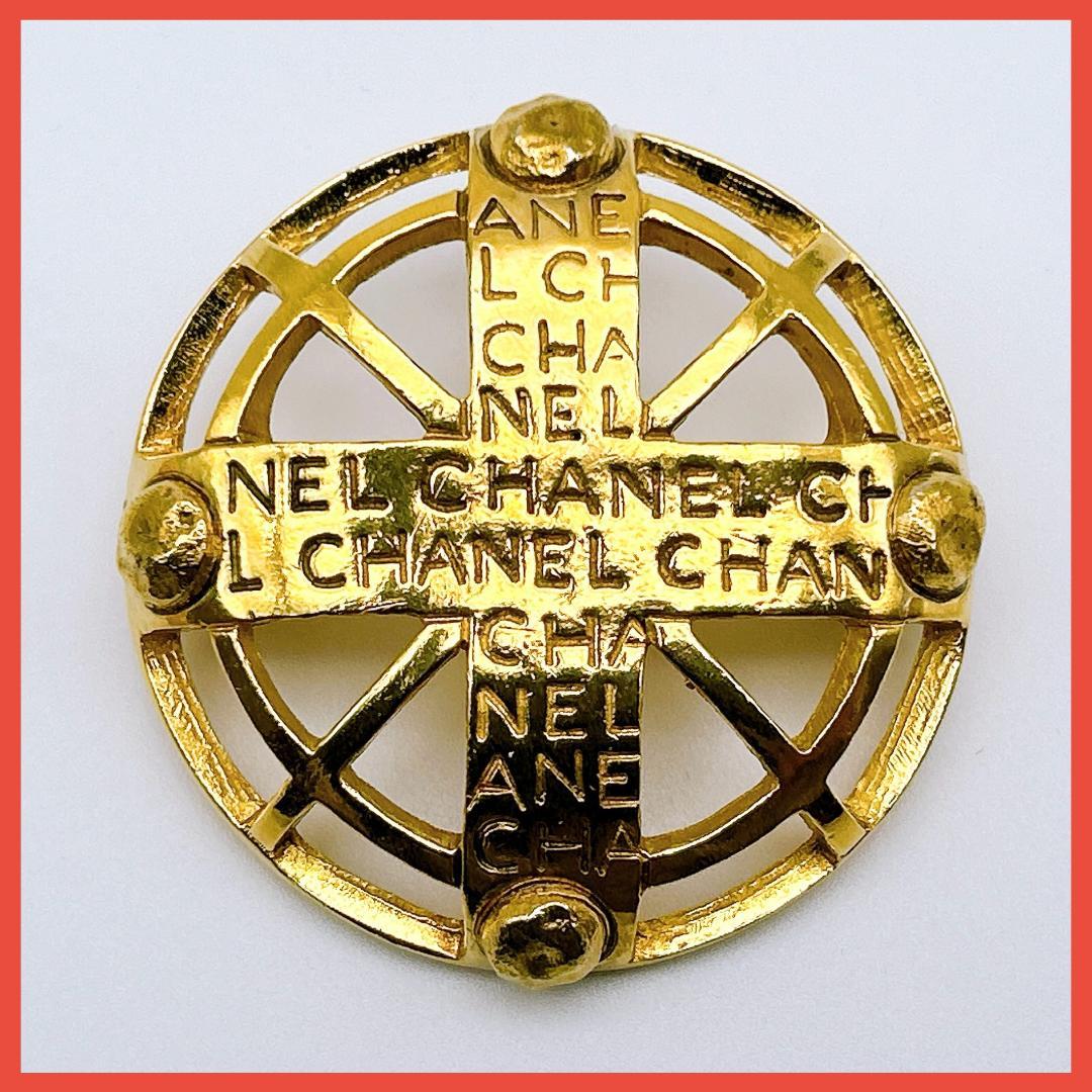 【鑑定済み！】 シャネル ヴィンテージ ブローチ ゴールドメタル CHANEL