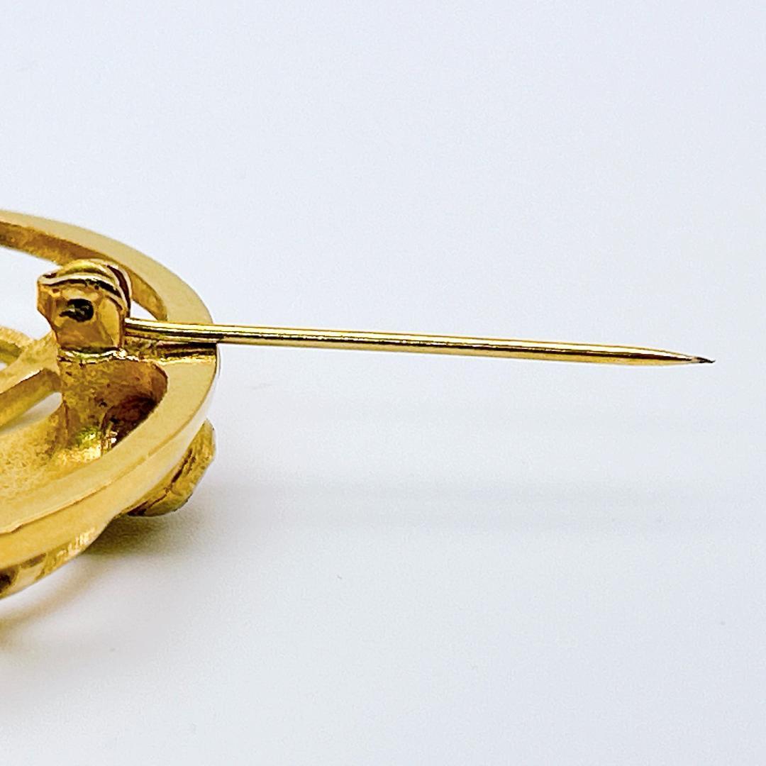 【鑑定済み！】 シャネル ヴィンテージ ブローチ ゴールドメタル CHANEL