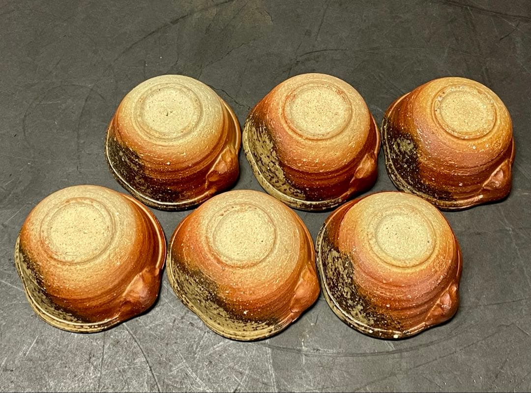 割引❗️「母」 信楽 片口 向付 6客 「三代目 高橋楽斎」 （1205C）