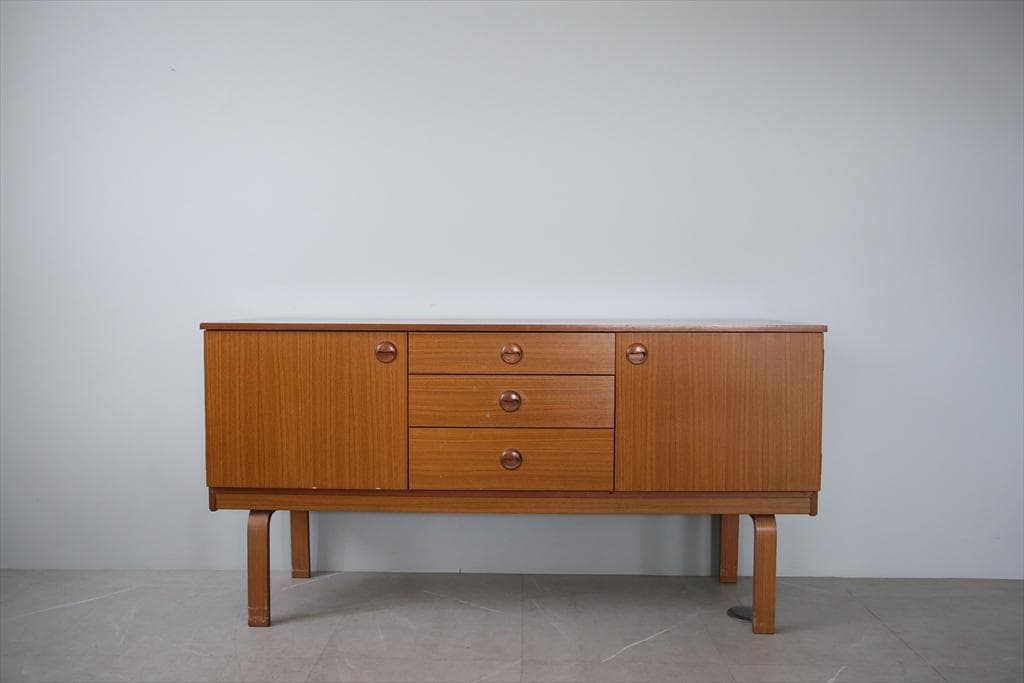 英国アンティークSCHREiBER製サイドボード/木製机テレビ台(91-90)