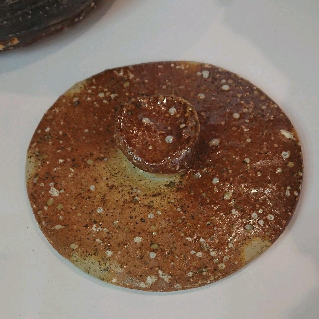 【茶道具】信楽 耳付水指 高橋楽斎