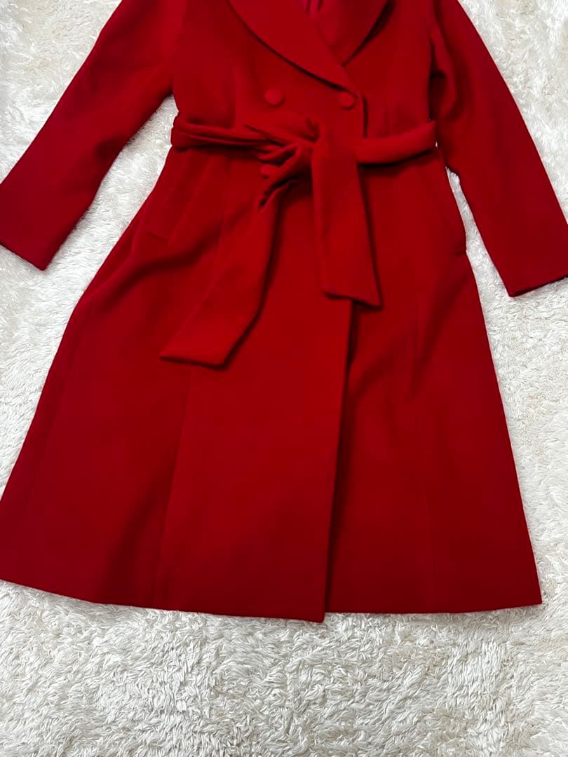 エミリアウィズ　チェスターコート　ウール　ベルト　赤　レッド　ロング　秋冬