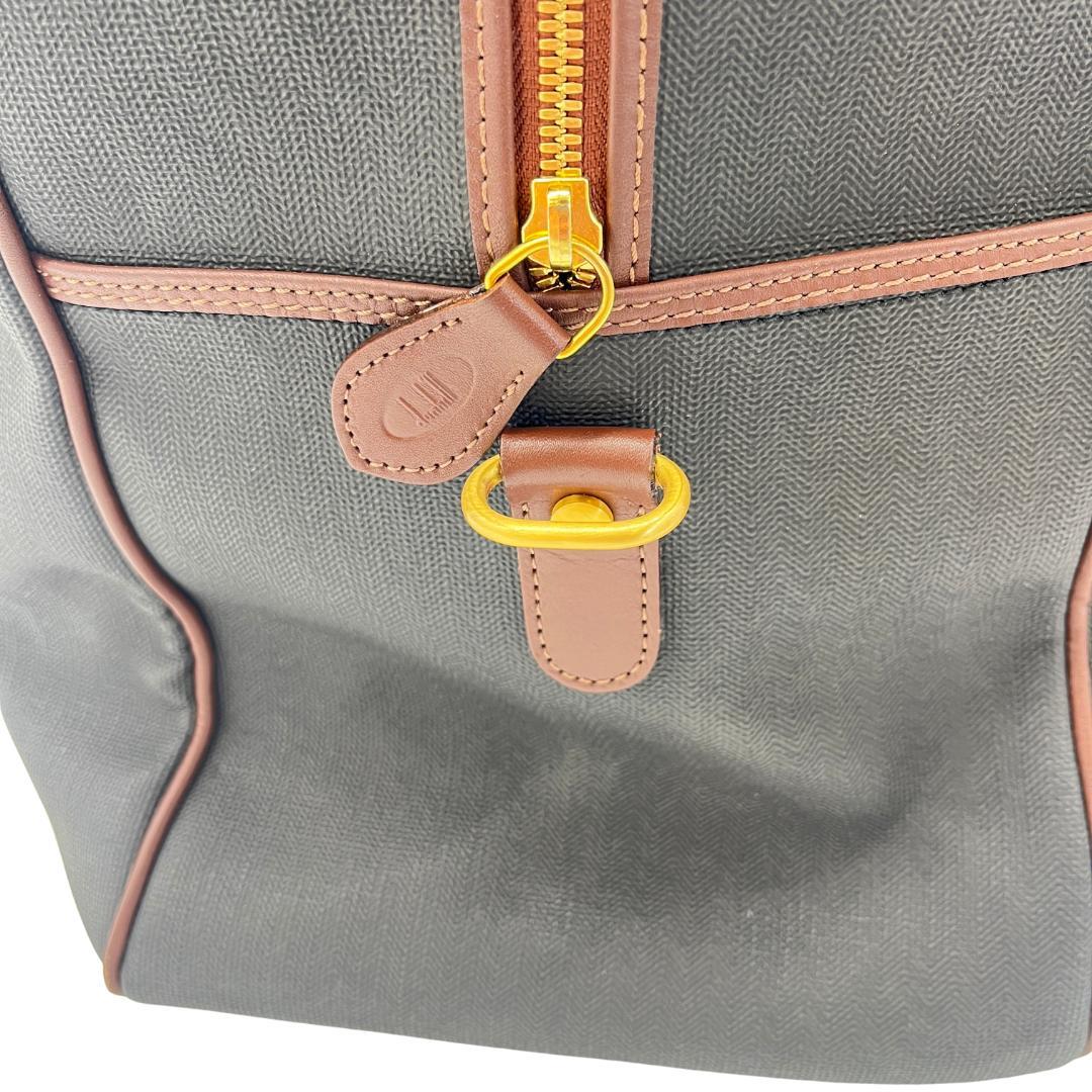 ダンヒル ボストンバッグ キャンバス レザー 大容量