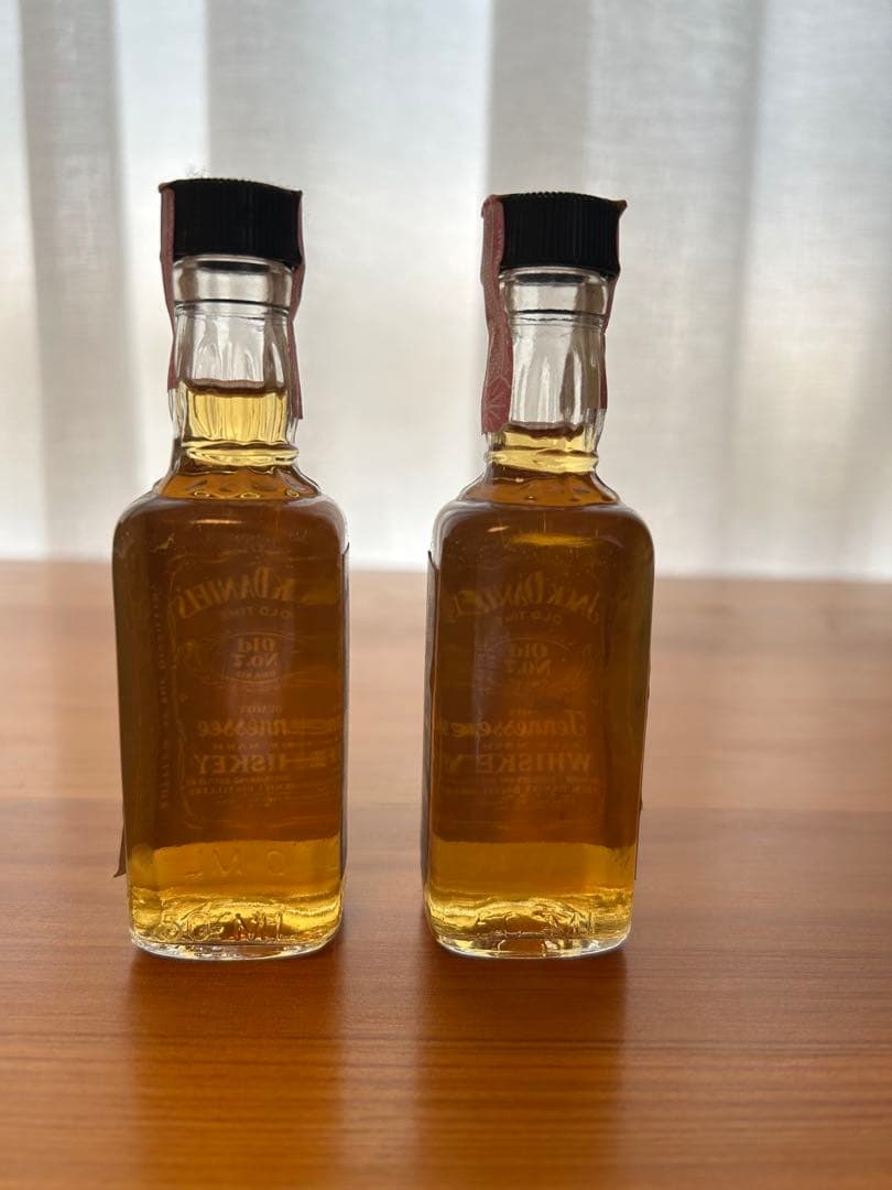 【古酒】ジャックダニエル ブリキ缶ケース、旧ボトル×2本