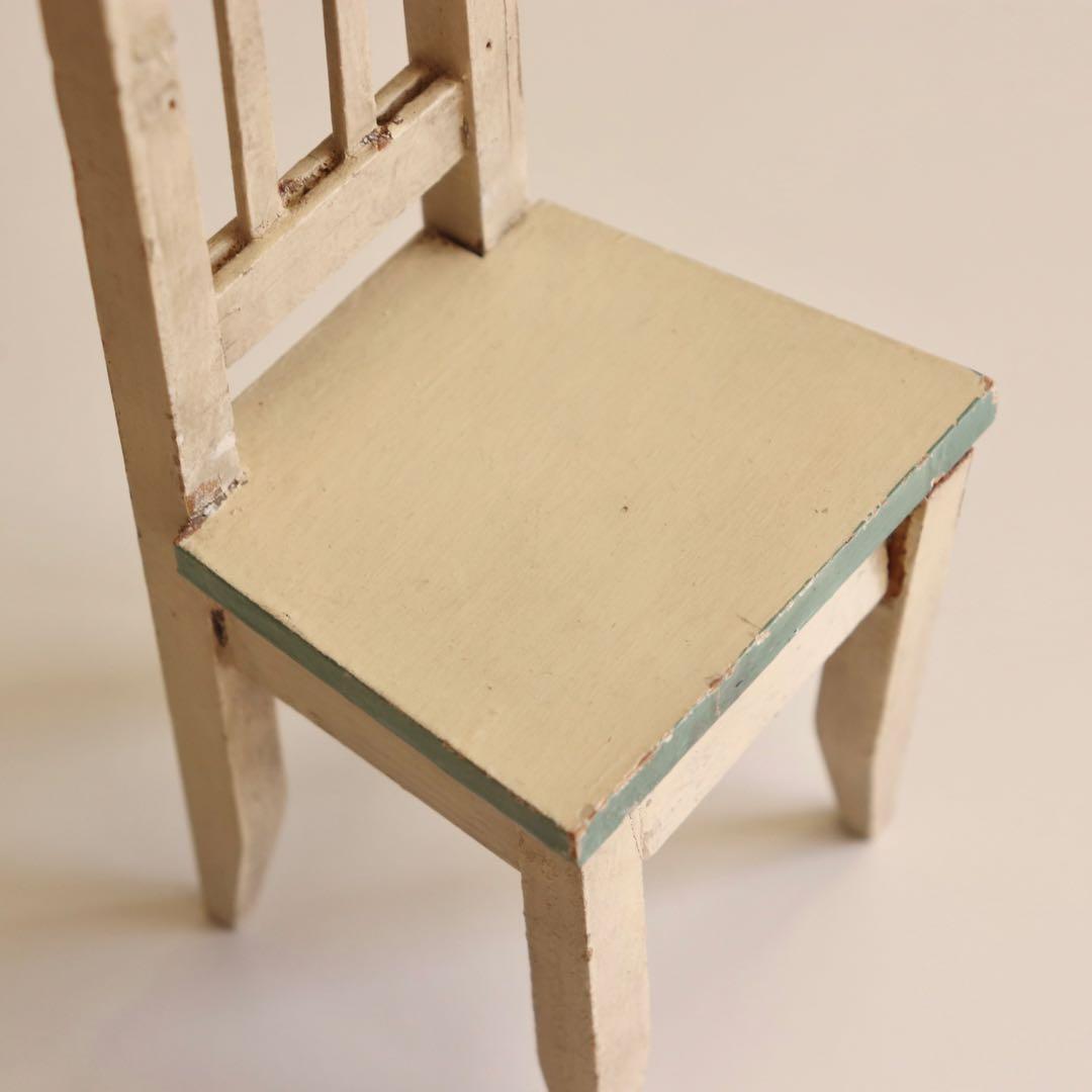 アンティーク　ドール家具　椅子　木製　ドールハウス　ミニチュア