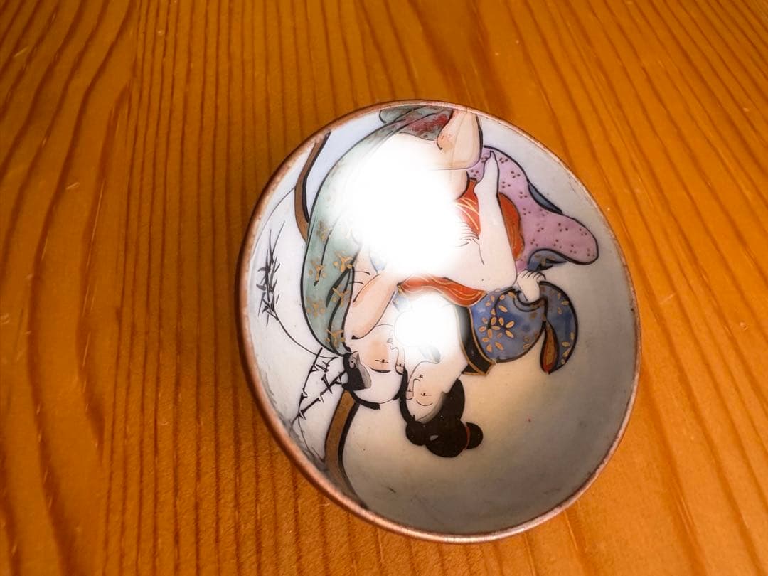 浮世絵デザイン 陶器 小皿 骨董品　希少