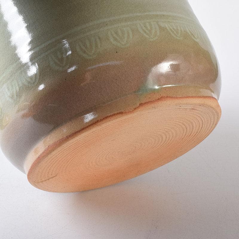 茶道具　中村与平作　青磁雲鶴　狂言袴　水指　時代箱　N　7745