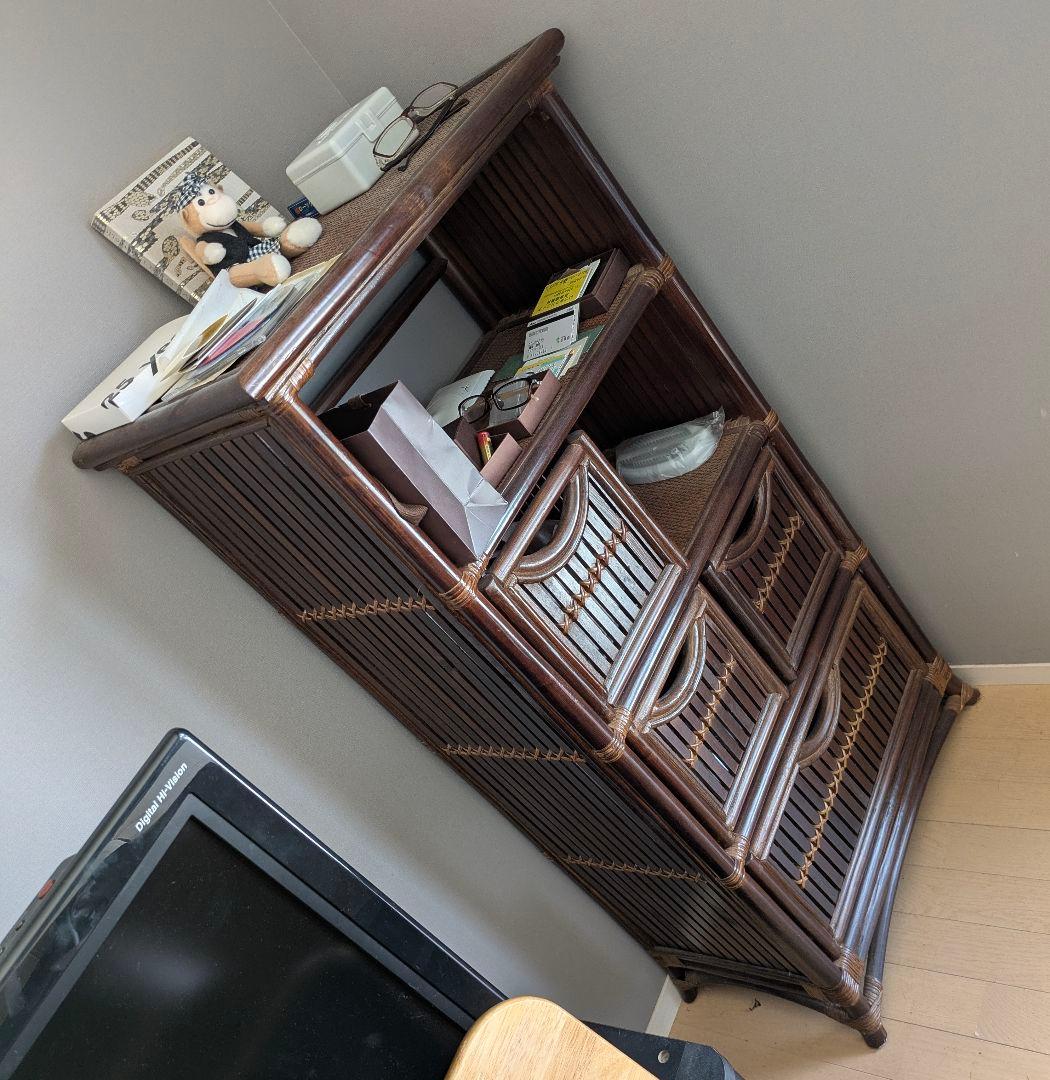 川*己様 ★値下げ★ バンブーキャビネット 飾り棚 家具 アジアン家具 アンティ