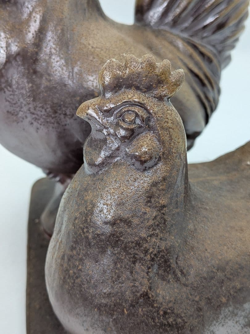 武用君彦 備前焼 干支置物「癸酉」 共箱共布栞 酉年 鶏 ニワトリ 鳥 縁起物