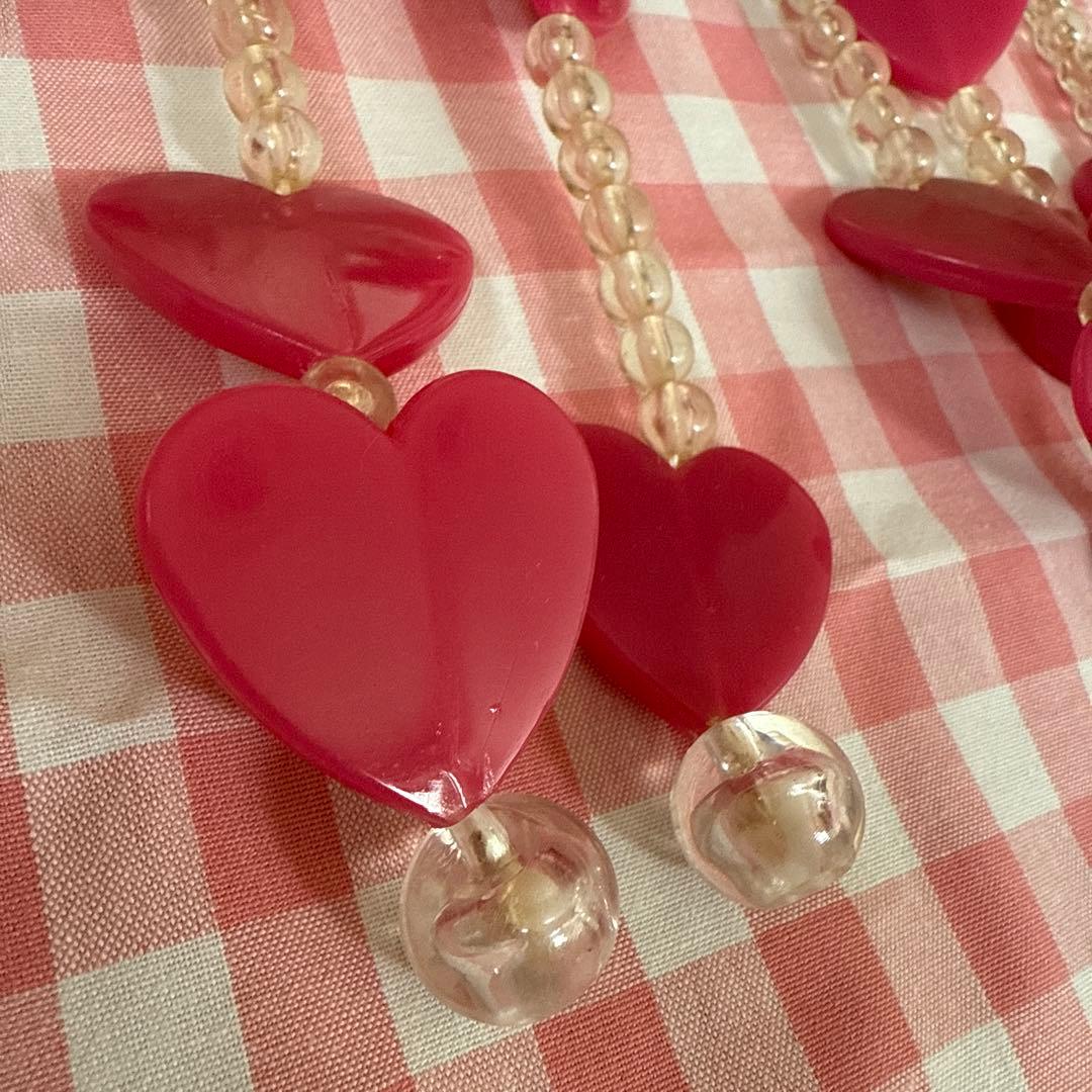 もも　　　レトロポップのれん　ピンクハート型