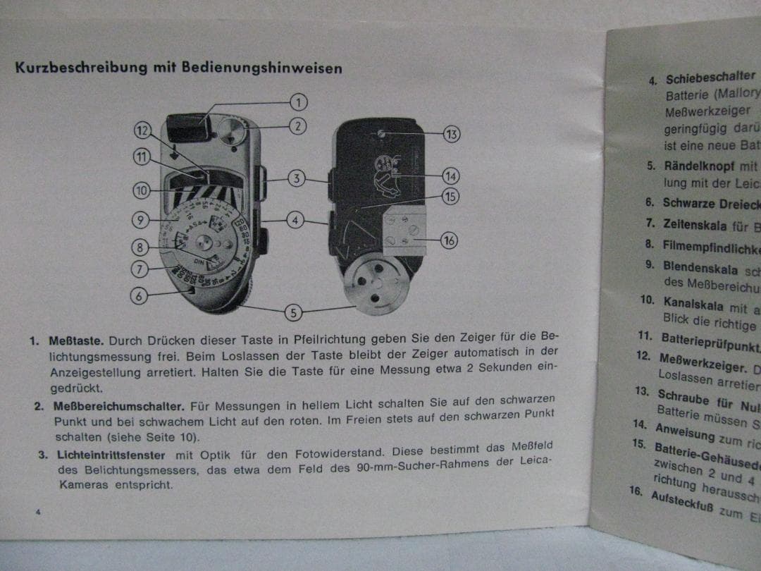 ★Leica Meter MR 露出計 元箱・取扱説明書付き