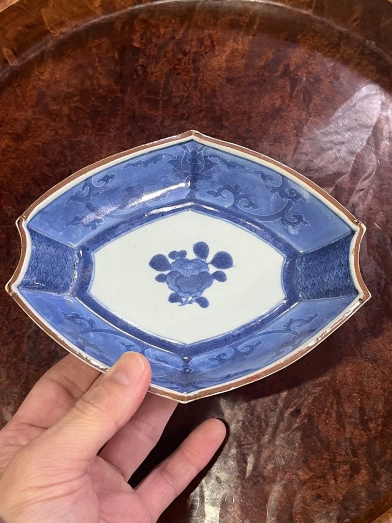 藍九谷　古伊万里　古九谷　柴田コレクション　掲載品　柿右衛門　民藝　花唐草　角福