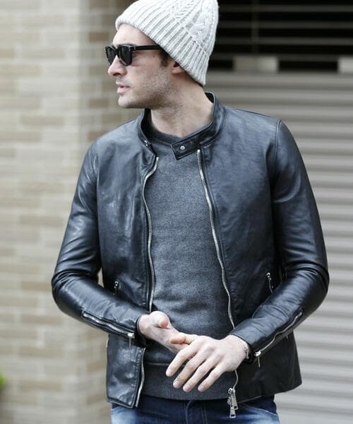 WJK/シングルライダースジャケット/馬革/BLACK/サイズS