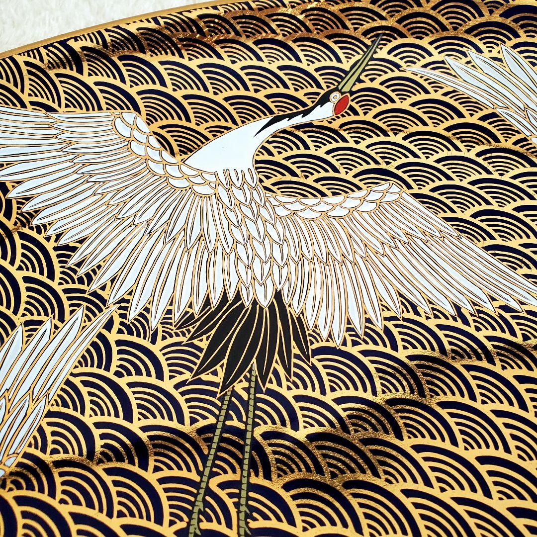 希少✨有田焼 静山作 金彩鶴絵柄 大皿 直径約46cm 特大 色絵皿　ひろき様