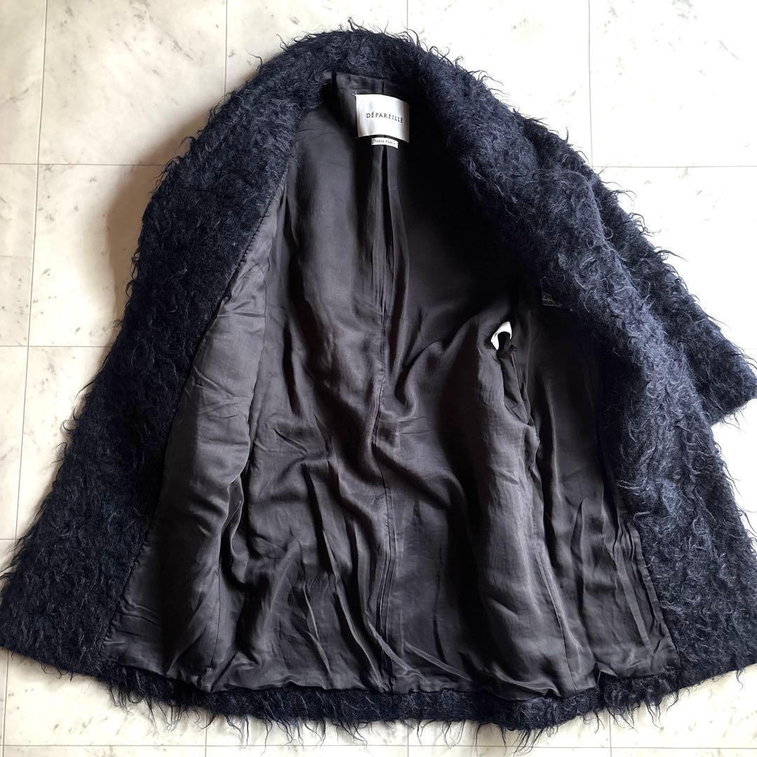 美品 デパリエ モヘアシャギーコート 38 オーバーサイズ 定価17万 黒