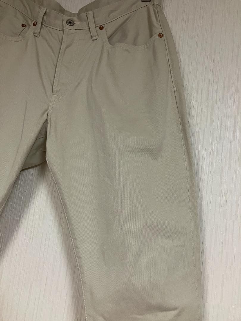 未使用級 sanca テーパード ベージュ デニム チノ L サンカ 日本製