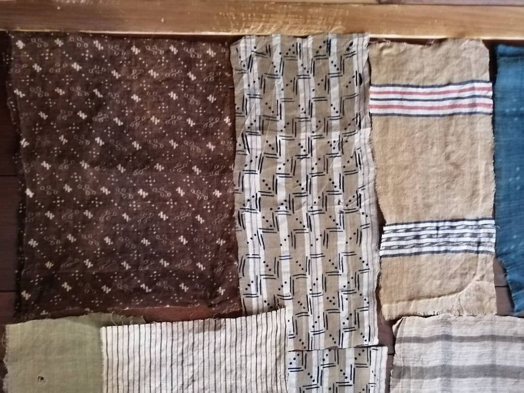 古い芭蕉布ハギレ　13種15点まとめて