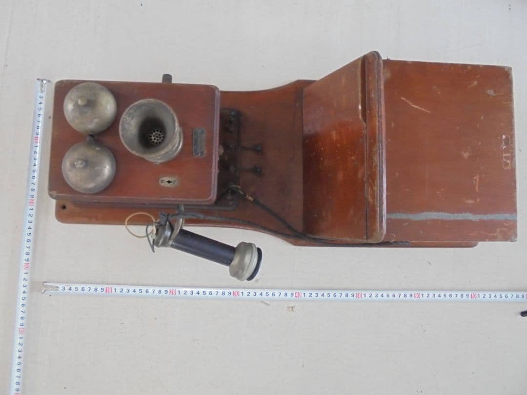 AKa6533　壁掛け　電話機　木製ハンドル手回し　日本電気株式会社　大正10年