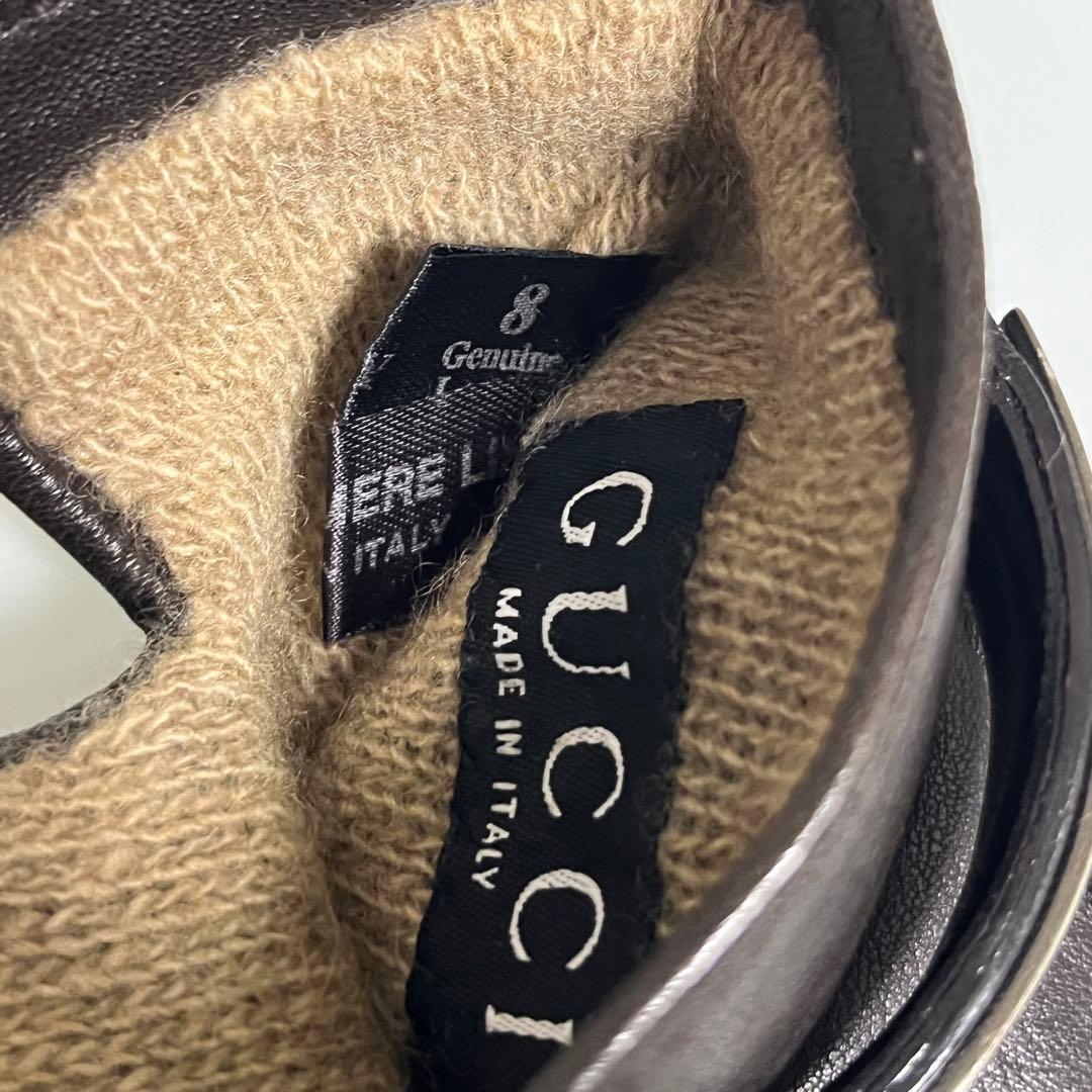 GUCCI グッチ　手袋　レザー　カシミヤ　イタリア製