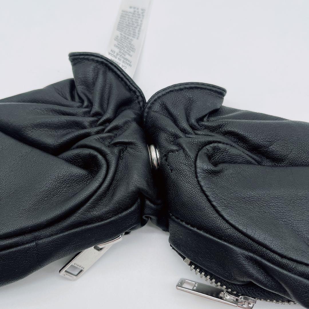 【DIESEL】メンズ 手袋 グローブ レザー ポケットデザイン 羊革 ブラック