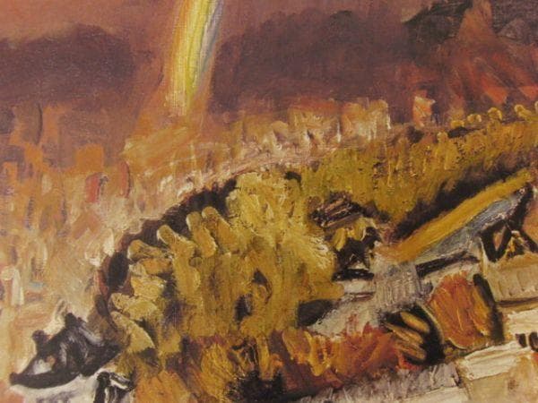 杉本健吉、〈虹立つ二条城〉、希少な豪華限定版・大判額装用画集より