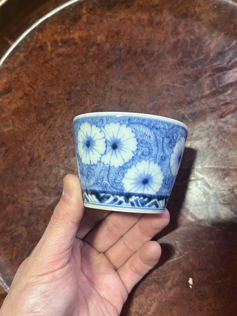 古伊万里　蕎麦猪口　無傷完品　そば猪口　上手　柿右衛門　藍柿右衛門　藍九谷　藍柿