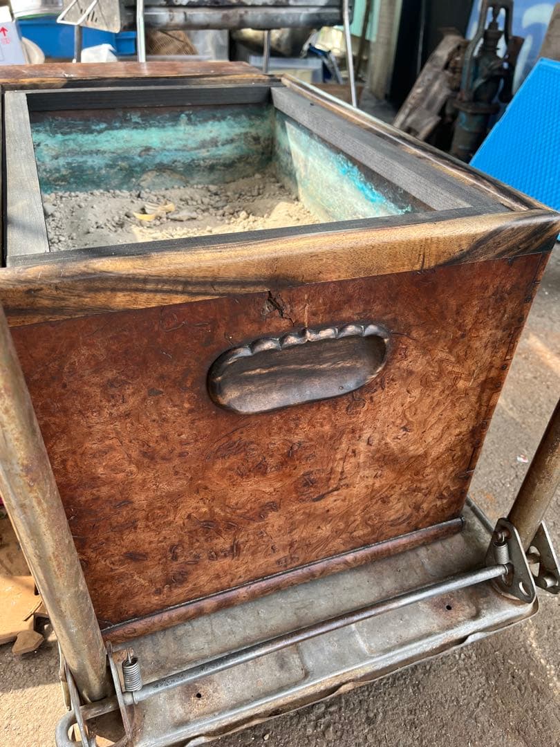 長火鉢、ケヤキ玉杢火鉢、ケヤキ長火鉢、 玉杢、火鉢、囲炉裏、