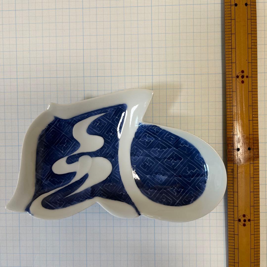 『風の字』型染付け磁器向付皿 5枚セット NO.2