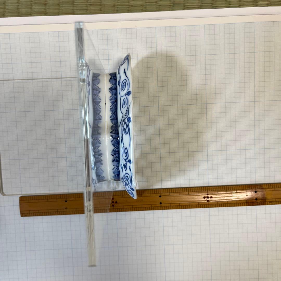 『風の字』型染付け磁器向付皿 5枚セット NO.2