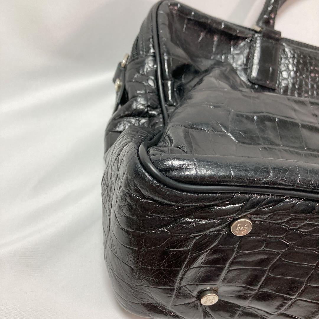 【美品】Pyloot パイロット ブリーフケース クロコ型押し イタリア製 BK