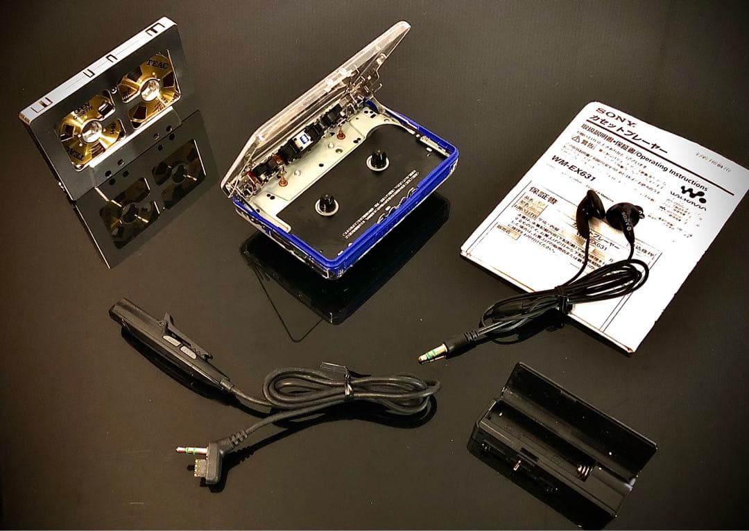 カセットウォークマンSONY WM-EX631透明カバー「整備済み、完動超美品」