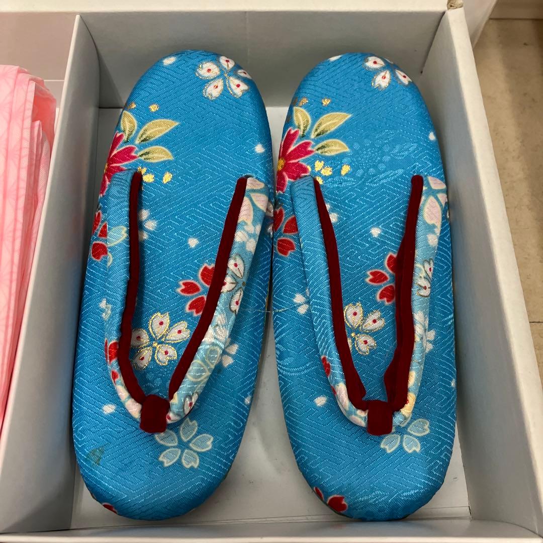 【美品】 七五三 子供 着物 衣裳 5歳 水色 セット