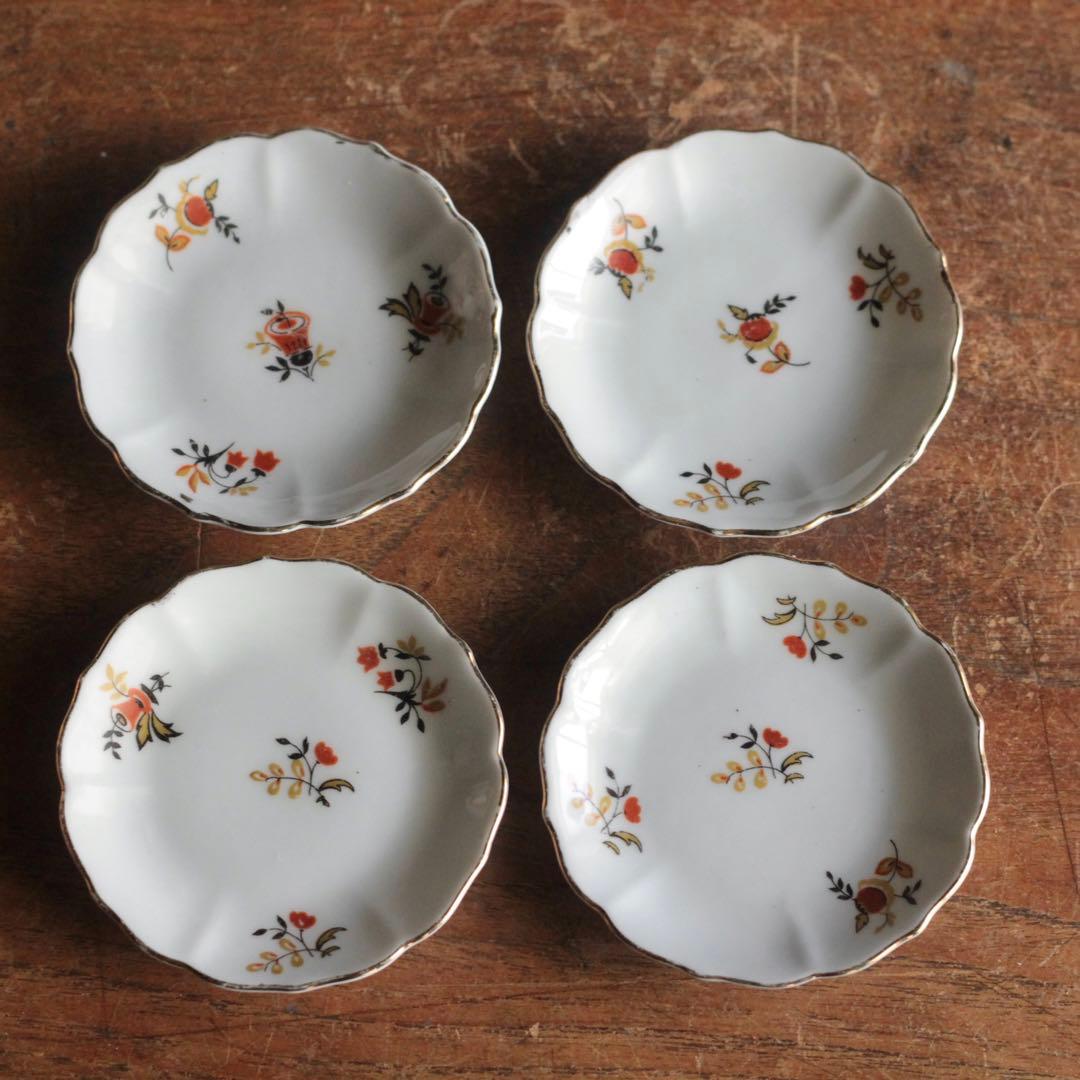 チェコ かわいらしい 小皿 4枚セット 古道具 アンティーク