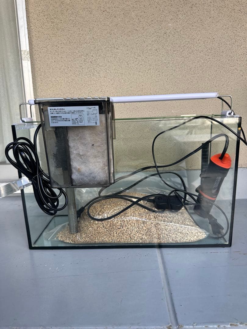 小型ガラス水槽 ヒーター・フィルター・LEDライト付き