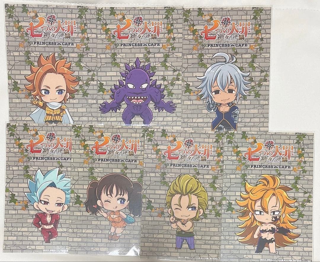 七つの大罪 神々の逆鱗 プリンセスカフェ ノベルティ ポストカード 7点セット