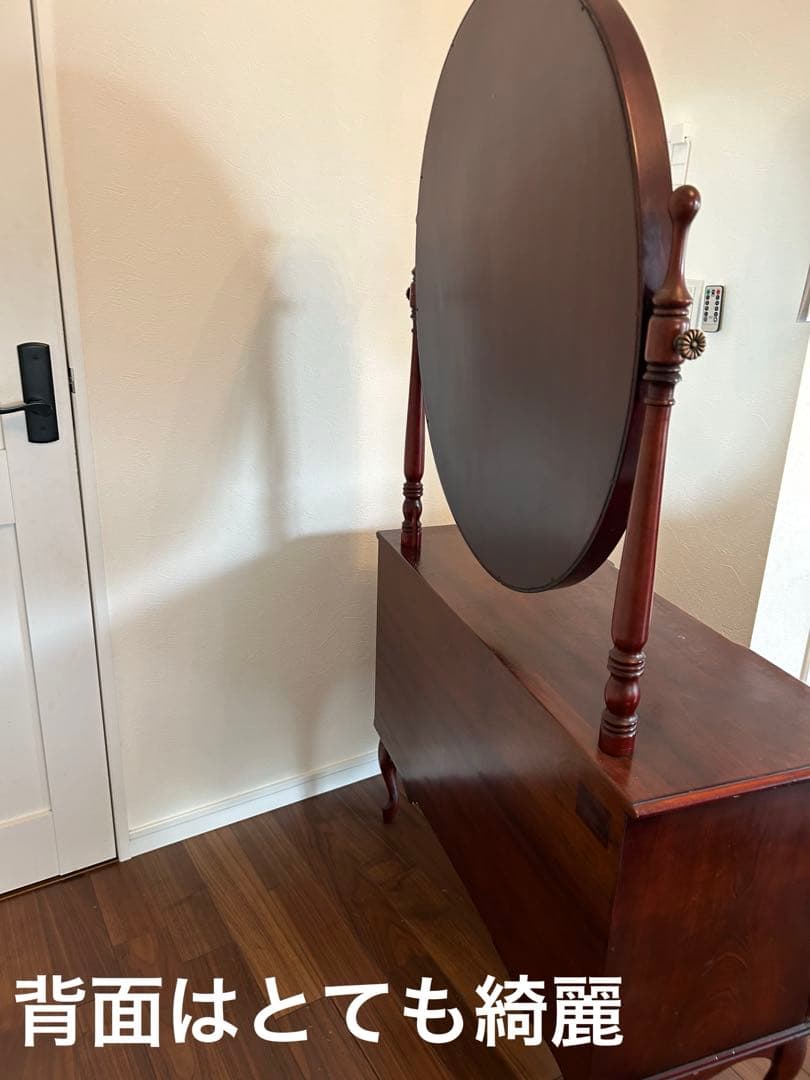 レトロ・アンティークドレッサー・木製クラシック家具ミラー・椅子無し・直接取引可