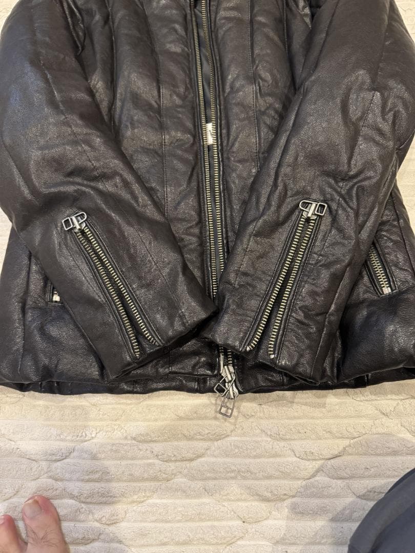 AVIREX ライダースダウン ゴートレザー デュポン社製ライナー 黒 L